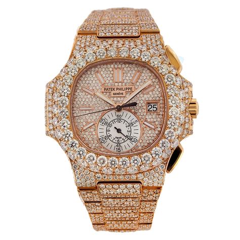 cheap iced out patek philippe|patek philippe nautilus full diamond.